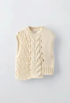 【新品タグ付きZARAキッズ　ザラ】164cm ニットベスト白