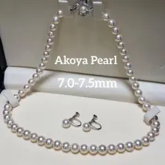 【2点セット✨テリ最強】 あこや真珠 ネックレス パール イヤリング 約7.5