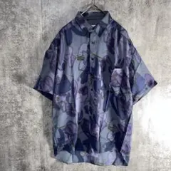 【唯一無二のオシャレデザイン】ヴィンテージ　ポリシャツ　半袖シャツ　ゆったりのサムネイル