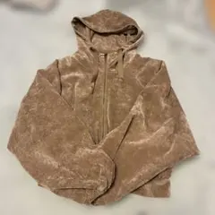 w closed ベロア生地のジップパーカー　フリーサイズ