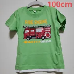 新品！100cm はたらくくるま Tシャツ 642511 グリーン