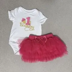 ピンク チュチュスカート付きボディスーツ
