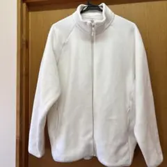 ユニクロホワイト フリース フルジップジャケット XL