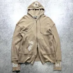 00s【archive】ワッフルパーカー/Y2K/グラフィック/グランジ お兄系