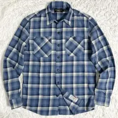 90s RRL オンブレチェック オープンカラー ボックスシャツ 三つ星タグ
