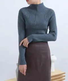 ストレッチリブハイネックセーター