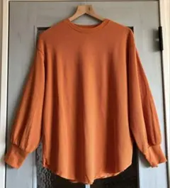 アングリット★アプリコットワッフルカットソーTシャツ オレンジ