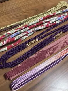 帯締め8本 三分紐2本 帯留め2個 まとめ売り
