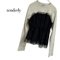 Avail tenderly トップス 長袖 ホワイト ビスチェ風 ブラック【Mのサムネイル