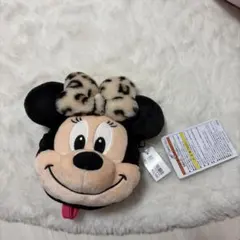 ミニーマウス ポーチ ヒョウ柄リボン