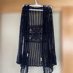 Knick Knack ブラック レース編みカーディガン