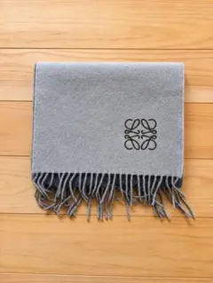 Loewe バイカラー スカーフ（ウール&カシミヤ）ライトブルー/ネイビー