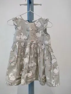 白鳥柄ワンピース 80cm 12M