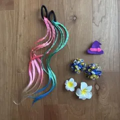 カラフルヘアゴムとヘアクリップセット