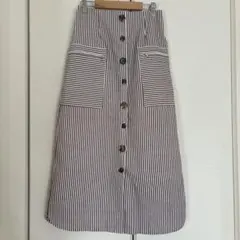 レディアゼルブラウンストライプ タイトスカート