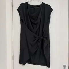 インディヴィ INDIVI ドレープ チュニック ワンピース 黒のサムネイル