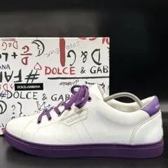 【極美品】ドルチェ&ガッパーナ ローカットスニーカー メンズ レザー ロゴ 白のサムネイル