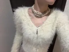 gucciパールとメタルチェーンのネックレスのサムネイル