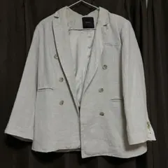 美品　　anuansリネン ダブルブレストジャケットのサムネイル