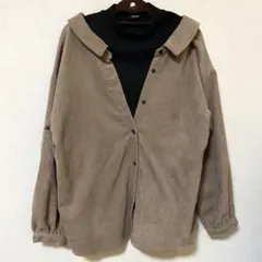 しまむらlutipue コーディロイレイヤードシャツ M