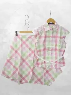 エムズグレイシー M'S GRACY パステルチェック スカート セットアップ