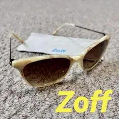 Zoff サングラス べっ甲風 アイボリー×ブラウンレンズ ケースなし