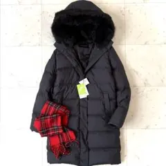 タグ付極美品　アーバンリサーチ ラビットフードストレッチロングダウン　ブラック