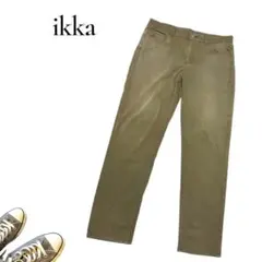 ikka EASY ストレッチパンツ XL モスグリーン テーパード