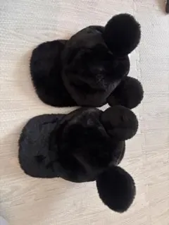 黒い耳付きキャップ Mサイズ