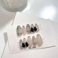 No.30 ネイルチップオーダー ピンク チェック リボン 量産型 地雷