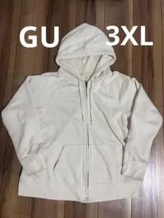 GU ジップアップパーカー アイボリー 3XL