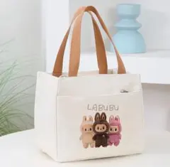 新品LABUBU ウサギレジャーラブブトートバッグキャンバス大容量通勤通学お弁当