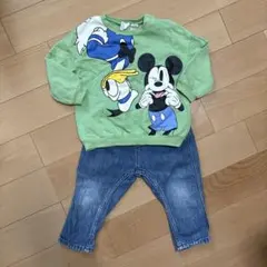 H&M ディズニー セットアップ トレーナー&デニムパンツ 12m 80cm
