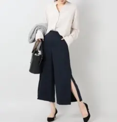 IENA　イエナ　サイドスリット クロップド パンツ　38 ワイド