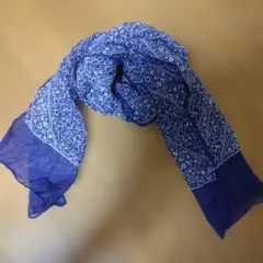 ネイビー花柄シフォンストール