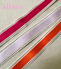 <計12ｍ>ステッチ　リボン　テープ　二色セット