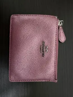 COACH メタリックピンク パスケース コインケース