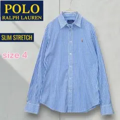 Polo ラルフローレン ストライプ スリムストレッチ 長袖 シャツ サイズ4のサムネイル