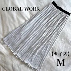 【GLOBAL WORK】裾フリル マキシ丈ロング ランダムプリーツスカート