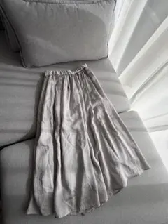 グレーのキュロットロングパンツ　Fサイズ ポリエステル100%