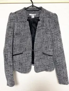 H&Mツイード ノーカラージャケット