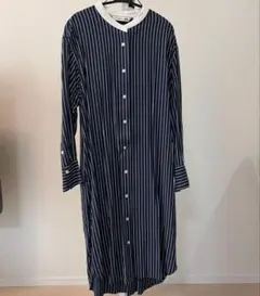 JW ANDERSON ネイビー ストライプ ロングシャツワンピース M - メルカリ