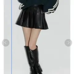 gyda フェイクレザープリーツスカートライクショートパンツ