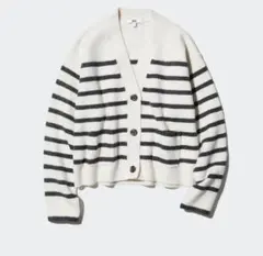 スフレヤーンVネックショートカーディガンＬ ショートカーデ