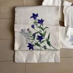 市松模様　菊花　桔梗　楓　くすみブルー　小紋　着物 015a p 市松模様 菊花 桔梗 楓 くすみブルー 小紋 着物 015a p - メルカリ