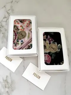 FEILER 花柄タオル地ハンカチ2枚セット⭐︎新品BOX入り