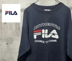 FILA フィラ トレーナー プリントロゴ ネイビー