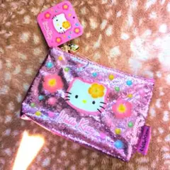 【新品タグ付き】Hello Kitty グリッターポーチ サンリオ ハイビスカス