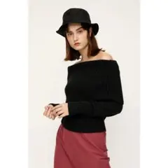 SLY オフショルダー ブラック ニットセーター 新品 オフショル トップス