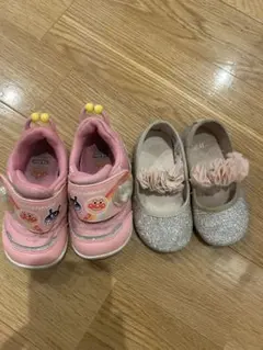 アンパンマン ピンクシューズ & H&M グレーシューズ セット 14cm